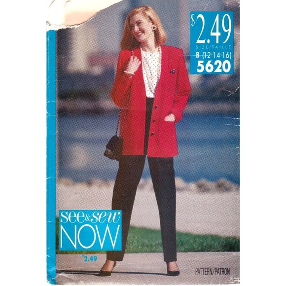 UNCUT Vintage Sewing PATTERN See and Sew 5620, Butterick 1991 Misses Very Easy - Picture 1 of 2